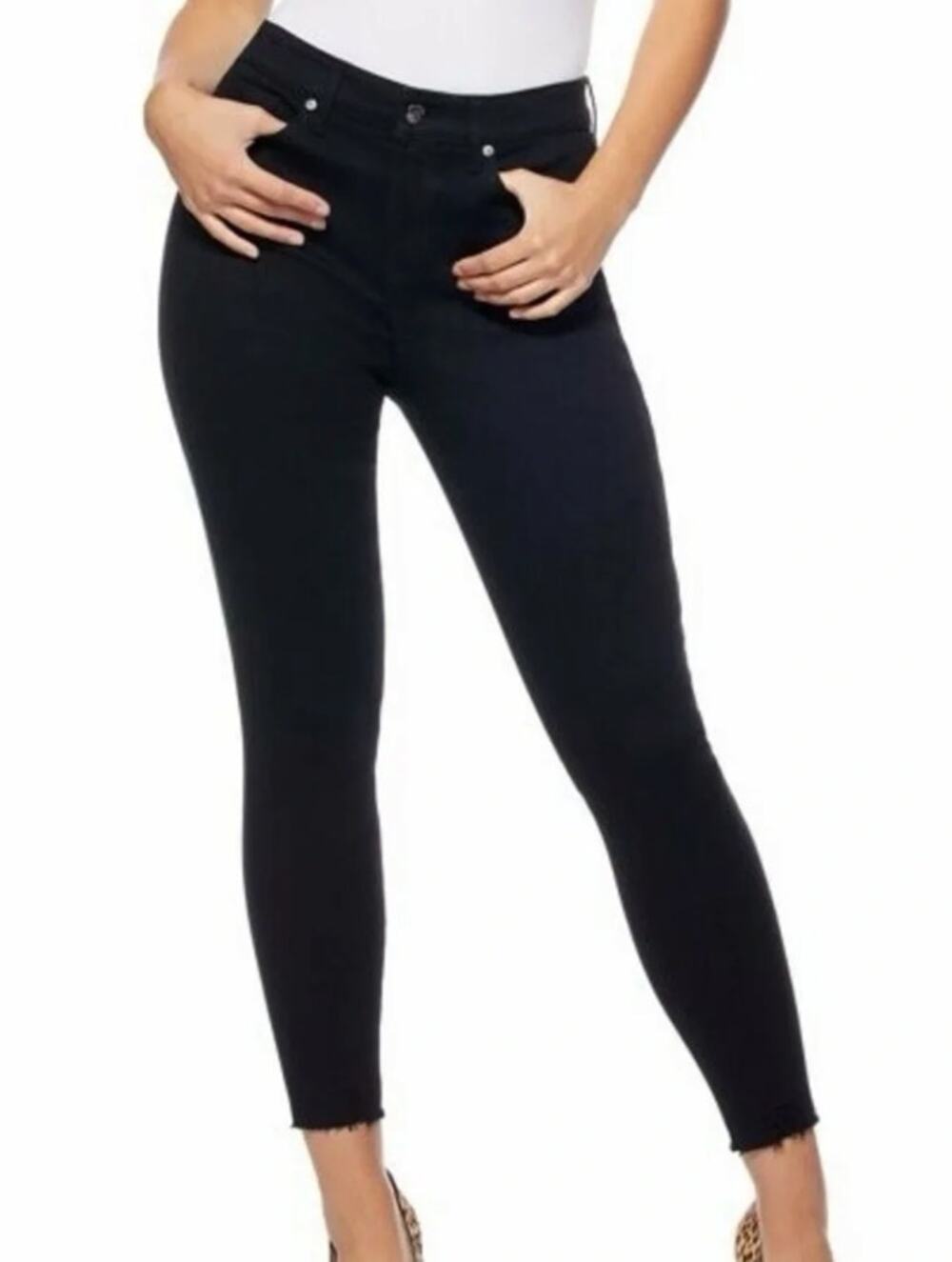 Sofia Jeans by Sofia Vergara Rosa Curvy Ankle Jeans Women’s 14 Black Raw Hem